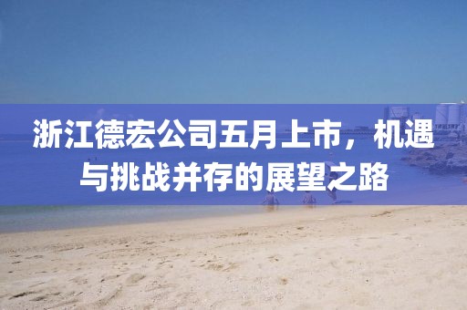 浙江德宏公司五月上市，机遇与挑战并存的展望之路