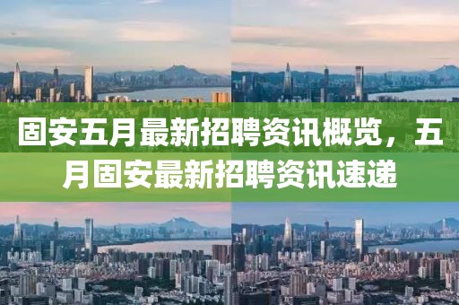 固安五月最新招聘资讯概览，五月固安最新招聘资讯速递