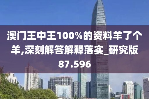 澳门王中王100%的资料羊了个羊,深刻解答解释落实_研究版87.596