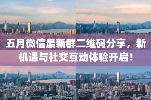 五月微信最新群二维码分享，新机遇与社交互动体验开启！