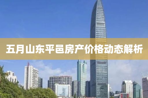 五月山东平邑房产价格动态解析