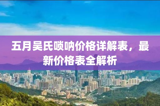 五月吴氏唢呐价格详解表，最新价格表全解析