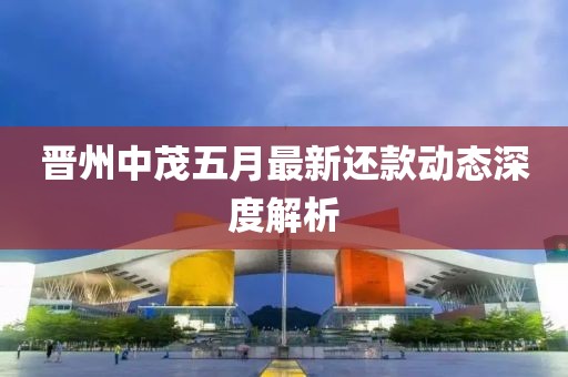 晋州中茂五月最新还款动态深度解析