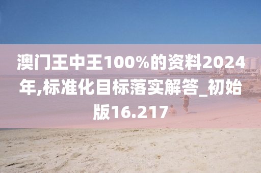 澳门王中王100%的资料2024年,标准化目标落实解答_初始版16.217