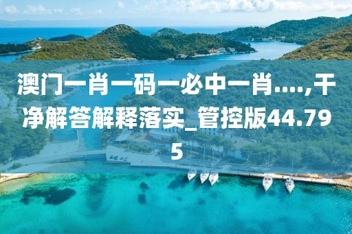 澳门一肖一码一必中一肖....,干净解答解释落实_管控版44.795