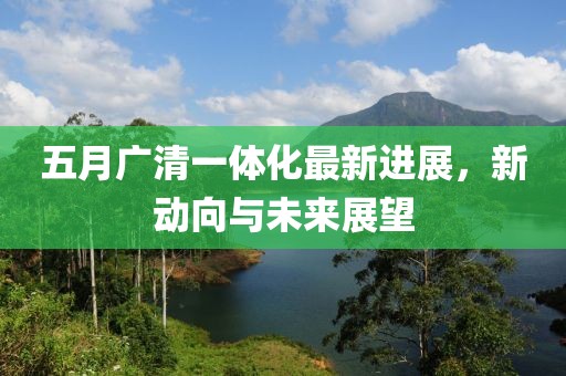 五月广清一体化最新进展，新动向与未来展望