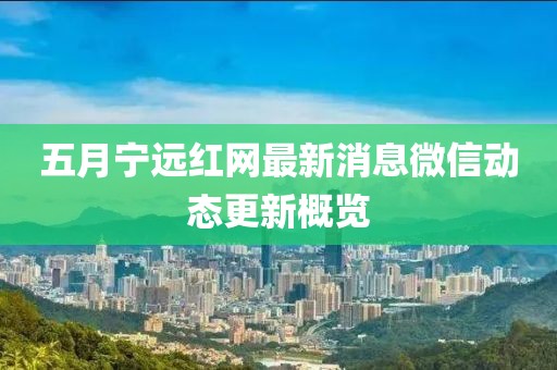 五月宁远红网最新消息微信动态更新概览