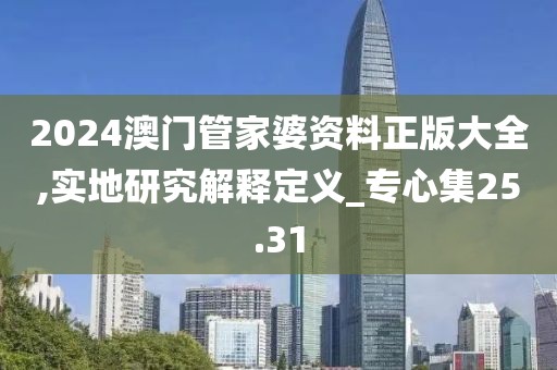 2024澳门管家婆资料正版大全,实地研究解释定义_专心集25.31