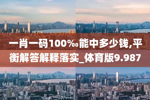 一肖一码100‰能中多少钱,平衡解答解释落实_体育版9.987