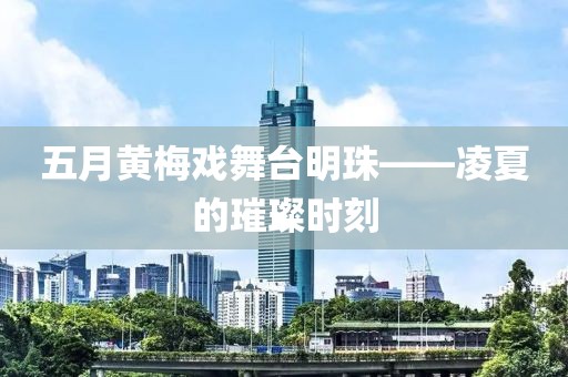 五月黄梅戏舞台明珠——凌夏的璀璨时刻