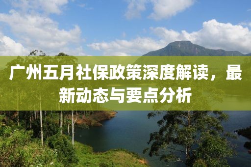 广州五月社保政策深度解读，最新动态与要点分析