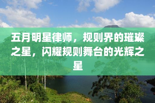 五月明星律师，规则界的璀璨之星，闪耀规则舞台的光辉之星