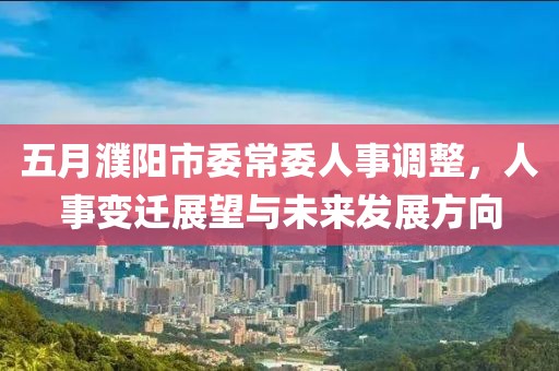 五月濮阳市委常委人事调整，人事变迁展望与未来发展方向