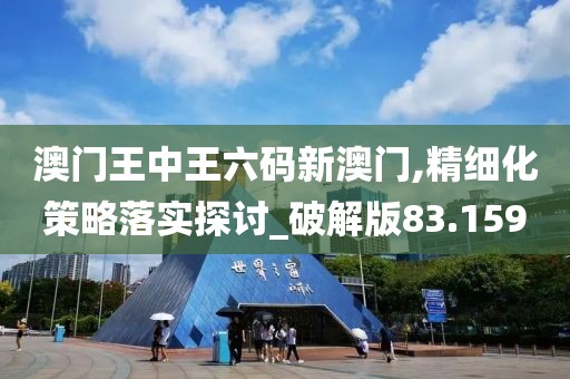 澳门王中王六码新澳门,精细化策略落实探讨_破解版83.159