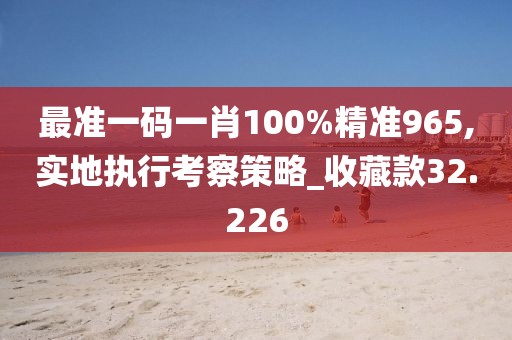 最准一码一肖100%精准965,实地执行考察策略_收藏款32.226