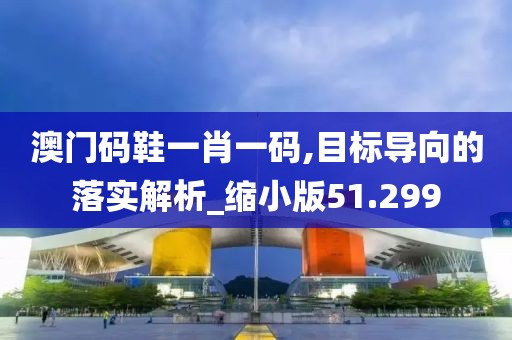 澳门码鞋一肖一码,目标导向的落实解析_缩小版51.299