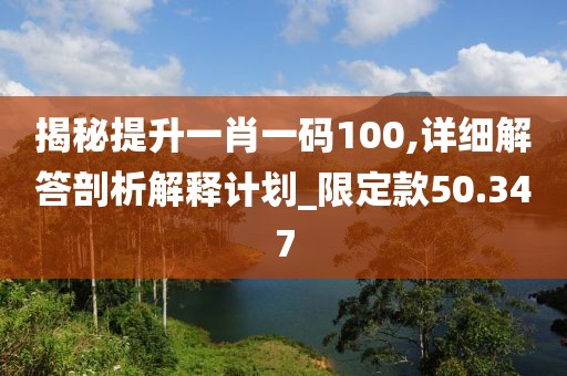 揭秘提升一肖一码100,详细解答剖析解释计划_限定款50.347