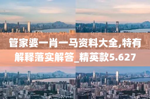 管家婆一肖一马资料大全,特有解释落实解答_精英款5.627