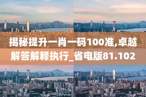 揭秘提升一肖一码100准,卓越解答解释执行_省电版81.102