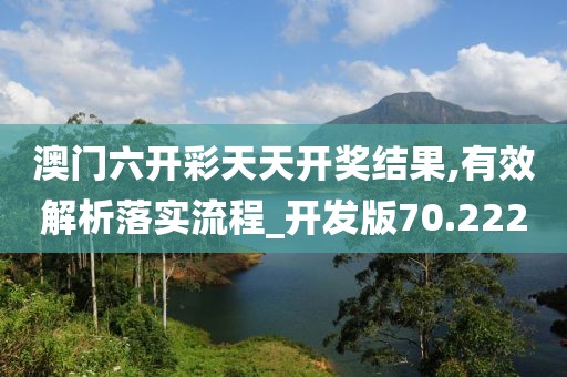 澳门六开彩天天开奖结果,有效解析落实流程_开发版70.222