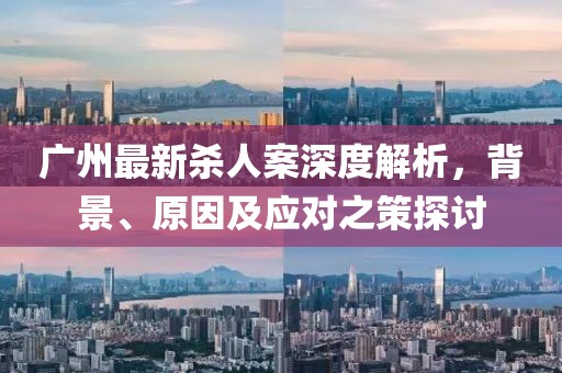 广州最新杀人案深度解析，背景、原因及应对之策探讨