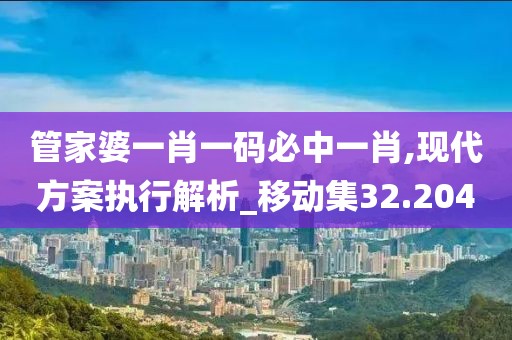 管家婆一肖一码必中一肖,现代方案执行解析_移动集32.204