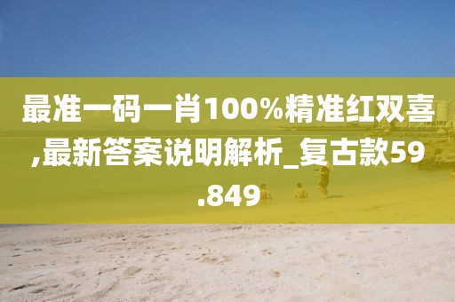 最准一码一肖100%精准红双喜,最新答案说明解析_复古款59.849
