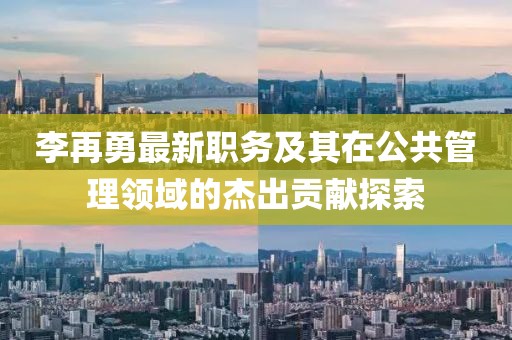 李再勇最新职务及其在公共管理领域的杰出贡献探索