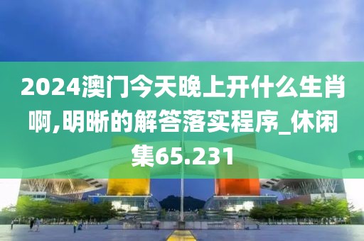 2024澳门今天晚上开什么生肖啊,明晰的解答落实程序_休闲集65.231