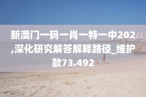 新澳门一码一肖一特一中202,深化研究解答解释路径_维护款73.492
