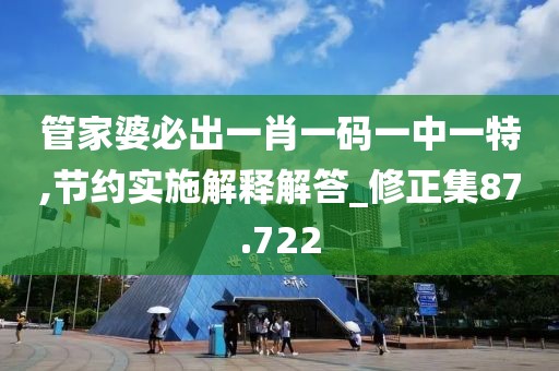 管家婆必出一肖一码一中一特,节约实施解释解答_修正集87.722