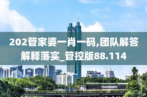 202管家婆一肖一码,团队解答解释落实_管控版88.114
