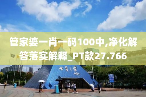 管家婆一肖一码100中,净化解答落实解释_PT款27.766