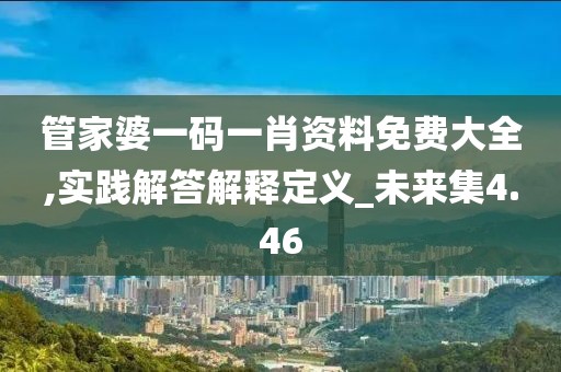 管家婆一码一肖资料免费大全,实践解答解释定义_未来集4.46