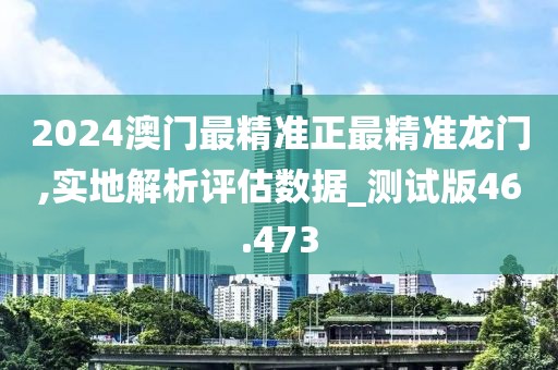 2024澳门最精准正最精准龙门,实地解析评估数据_测试版46.473