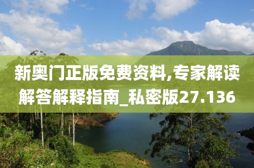 新奥门正版免费资料,专家解读解答解释指南_私密版27.136