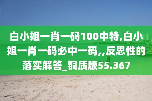 白小姐一肖一码100中特,白小姐一肖一码必中一码,,反思性的落实解答_铜质版55.367