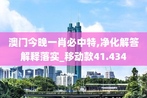 澳门今晚一肖必中特,净化解答解释落实_移动款41.434