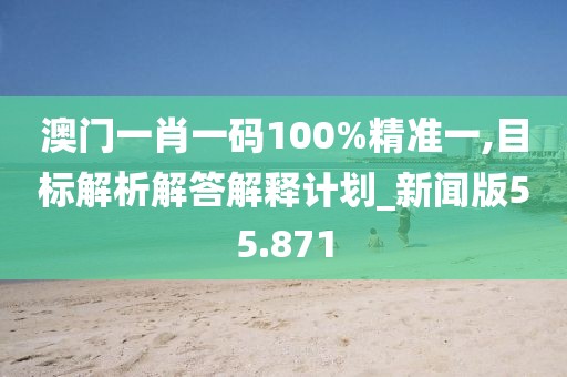 澳门一肖一码100%精准一,目标解析解答解释计划_新闻版55.871