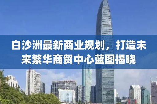 白沙洲最新商业规划，打造未来繁华商贸中心蓝图揭晓