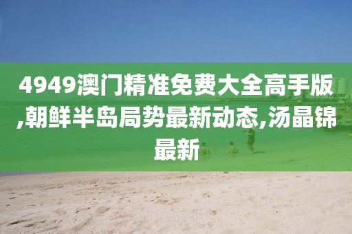 4949澳门精准免费大全高手版,朝鲜半岛局势最新动态,汤晶锦最新
