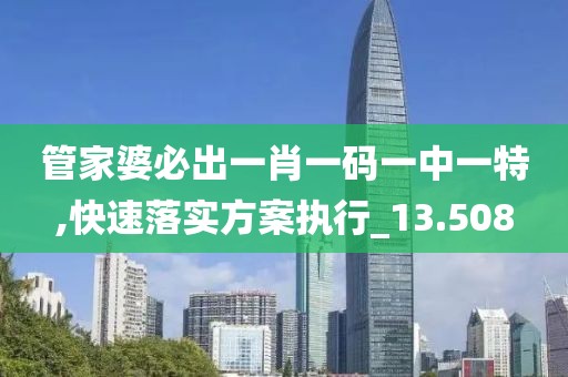 管家婆必出一肖一码一中一特,快速落实方案执行_13.508